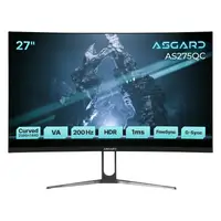 Монитор ASGARD Gaming 27" AS275QC VA Black Curved 200Hz; 2560х1440, 300 кд/м2, 1 мс, 2хDisplayPort, 2хHDMI, динамики 2х2 Вт